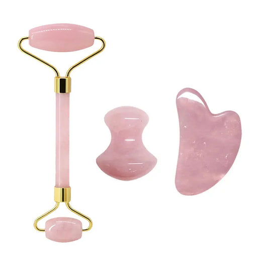 Glowsé™ Rose Quartz Face Roller & Gua Sha Glow Set
